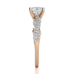 Seraphic Strand Cushion Lab Created Diamond Engagement Ring