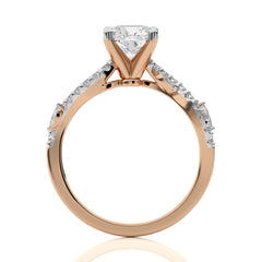 Seraphic Strand Cushion Lab Created Diamond Engagement Ring