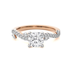 Seraphic Strand Cushion Lab Created Diamond Engagement Ring