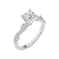 Seraphic Strand Cushion Lab Created Diamond Engagement Ring