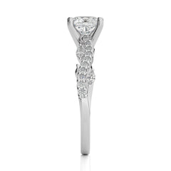 1 3/4 CT. Seraphic Strand Cushion Natural Diamond Engagement Ring