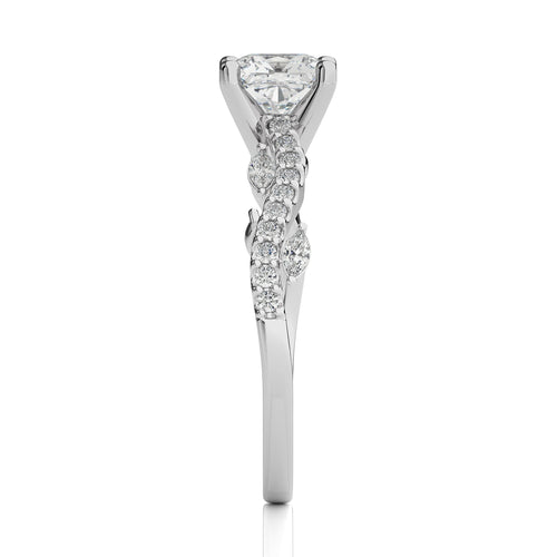 Seraphic Strand Cushion Engagement Ring