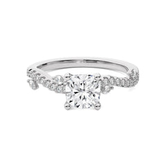 Seraphic Strand Cushion Lab Created Diamond Engagement Ring