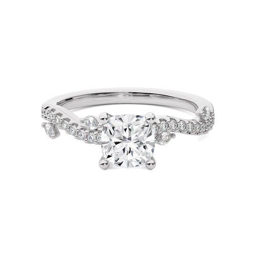 Seraphic Strand Cushion Lab Created Diamond Engagement Ring