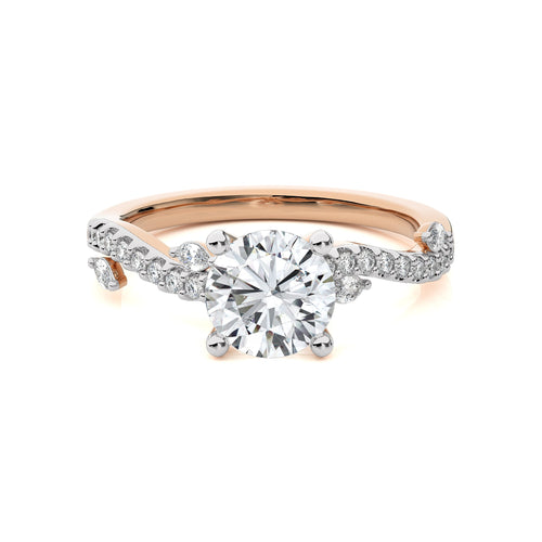 Seraphic Strand Round Lab Created Diamond Engagement Ring