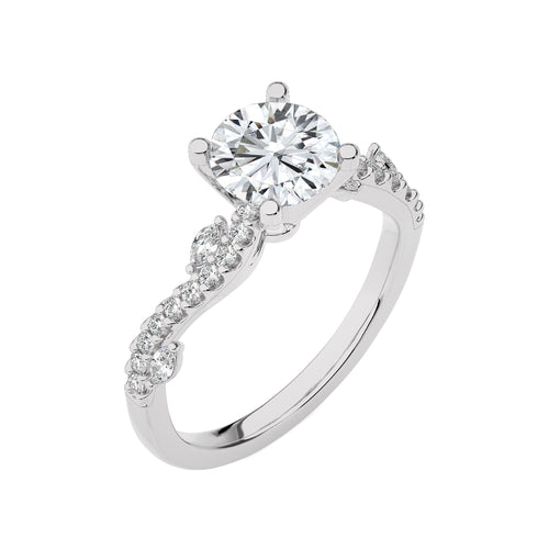 Seraphic Strand Round Lab Created Diamond Engagement Ring