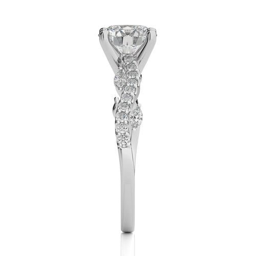 1 3/4 CT. Seraphic Strand Round Natural Diamond Engagement Ring