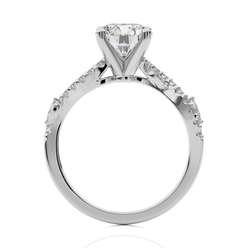 Seraphic Strand Round Lab Created Diamond Engagement Ring