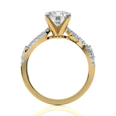 Seraphic Strand Round Lab Created Diamond Engagement Ring