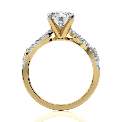 Seraphic Strand Round Lab Created Diamond Engagement Ring