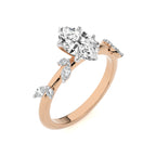 Petal Pathway Marquise Lab Created Diamond Engagement Ring