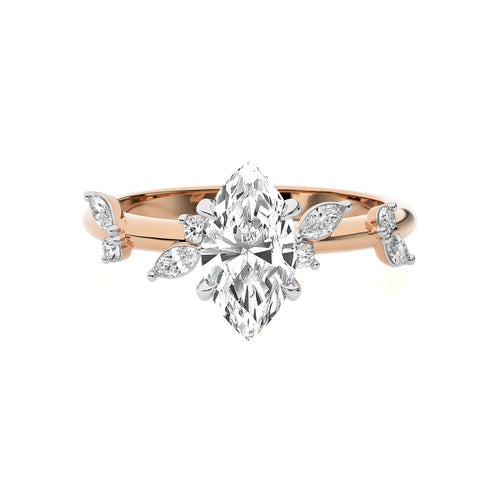 Petal Pathway Marquise Lab Created Diamond Engagement Ring