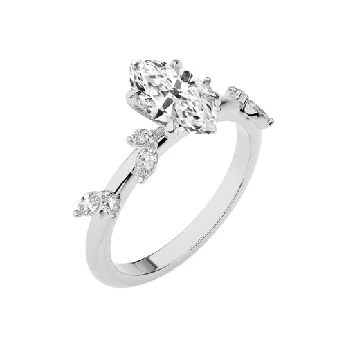 Petal Pathway Marquise Engagement Ring