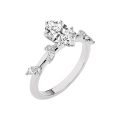 Petal Pathway Marquise Lab Created Diamond Engagement Ring