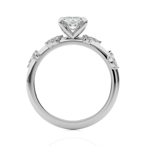 Petal Pathway Marquise Lab Created Diamond Engagement Ring