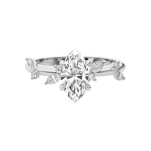 Petal Pathway Marquise Lab Created Diamond Engagement Ring