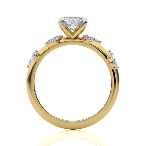 Petal Pathway Marquise Lab Created Diamond Engagement Ring