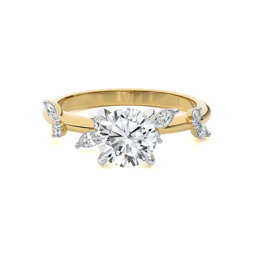 Petal Pathway Round Engagement Ring