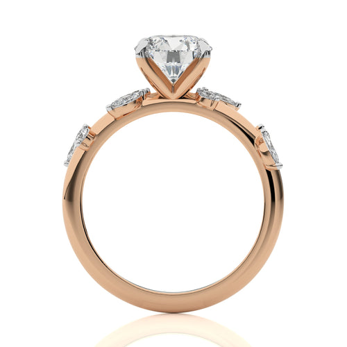 Petal Pathway Round Engagement Ring