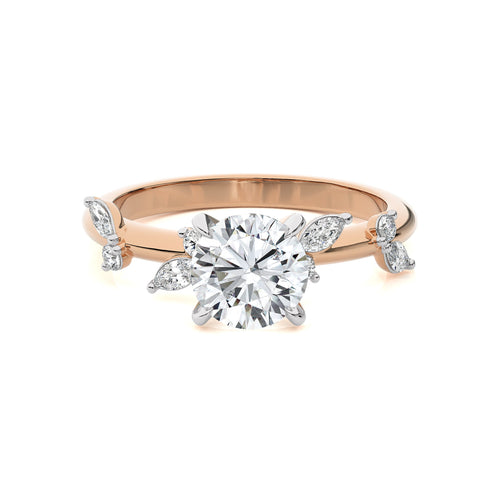 Petal Pathway Round Engagement Ring