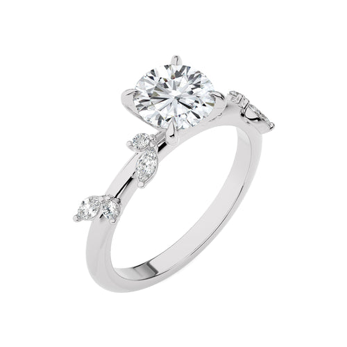 Petal Pathway Round Lab Created Diamond Engagement Ring