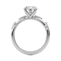 Petal Pathway Round Engagement Ring