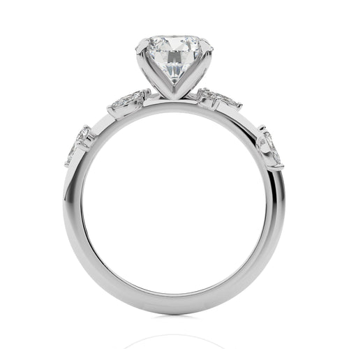 Petal Pathway Round Engagement Ring