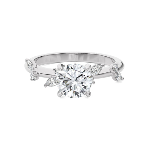 Petal Pathway Round Engagement Ring