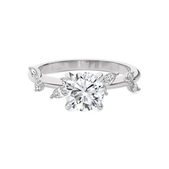 Petal Pathway Round Engagement Ring