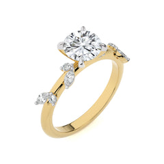 Petal Pathway Round Lab Created Diamond Engagement Ring