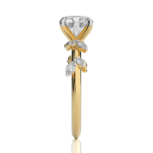 Petal Pathway Round Engagement Ring