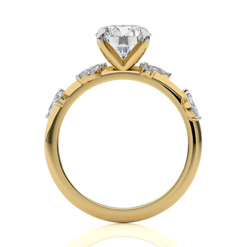 Petal Pathway Round Engagement Ring