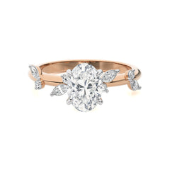 Petal Pathway Oval Lab Created Diamond Engagement Ring