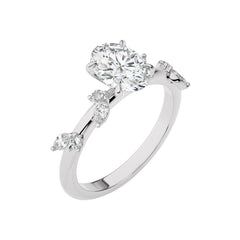 1 3/4 CT. Petal Pathway Oval Natural Diamond Engagement Ring