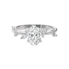 Petal Pathway Oval Lab Created Diamond Engagement Ring