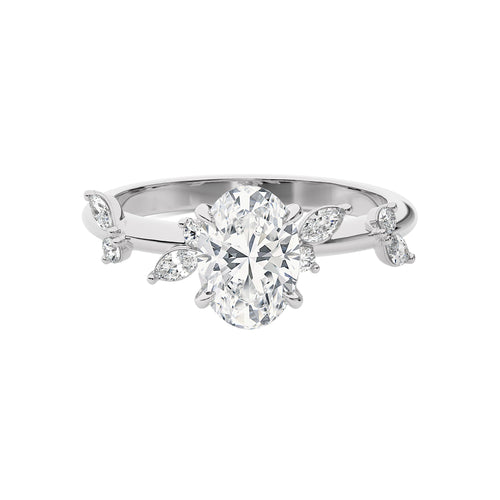 1 3/4 CT. Petal Pathway Oval Natural Diamond Engagement Ring