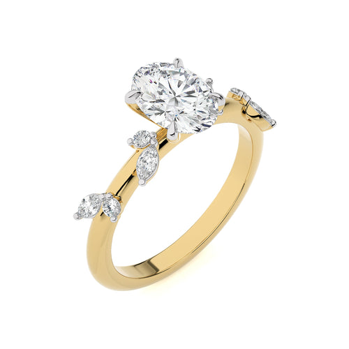 Petal Pathway Oval Lab Created Diamond Engagement Ring