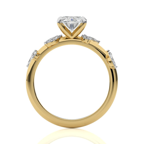 Petal Pathway Oval Engagement Ring