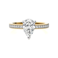 Graceful Pear Lab Created Diamond Engagement Ring