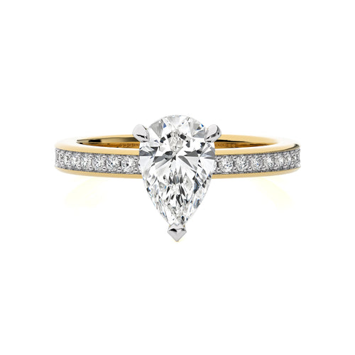 Graceful Pear Lab Created Diamond Engagement Ring