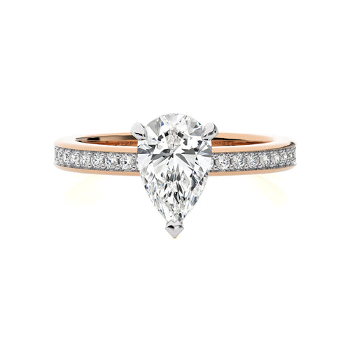 Graceful Pear Lab Created Diamond Engagement Ring