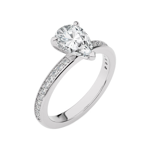 1 3/4 CT. Graceful Pear Natural Diamond Engagement Ring