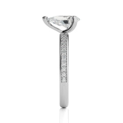 1 3/4 CT. Graceful Pear Natural Diamond Engagement Ring