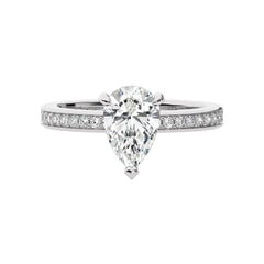 Graceful Pear Lab Created Diamond Engagement Ring