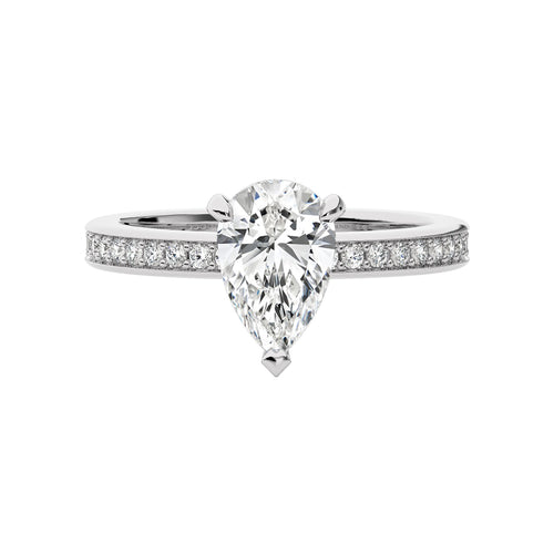 Graceful Pear Lab Created Diamond Engagement Ring