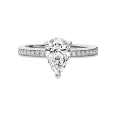 1 3/4 CT. Graceful Pear Natural Diamond Engagement Ring