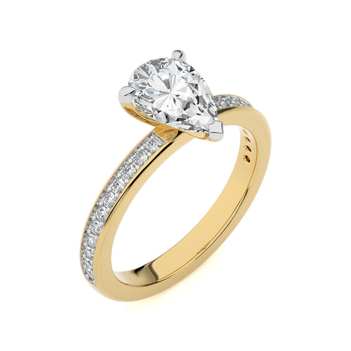 Graceful Pear Lab Created Diamond Engagement Ring