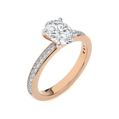 Graceful Oval Lab Created Diamond Engagement Ring