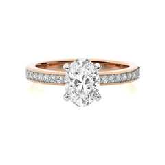 Graceful Oval Lab Created Diamond Engagement Ring