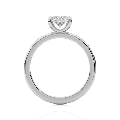 Graceful Oval Lab Created Diamond Engagement Ring